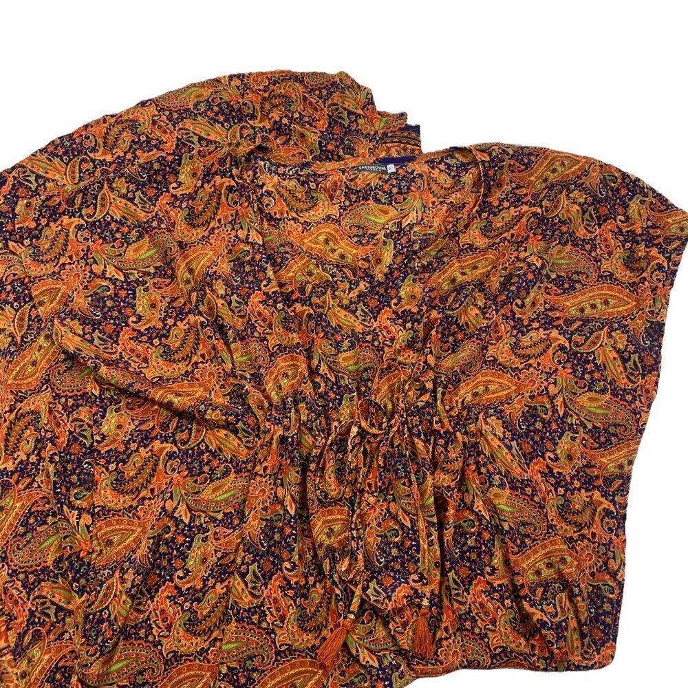 Earthbound Trading Co. Boho/Hippie Paisley Print Kaftan/Maxi Dress Size Small